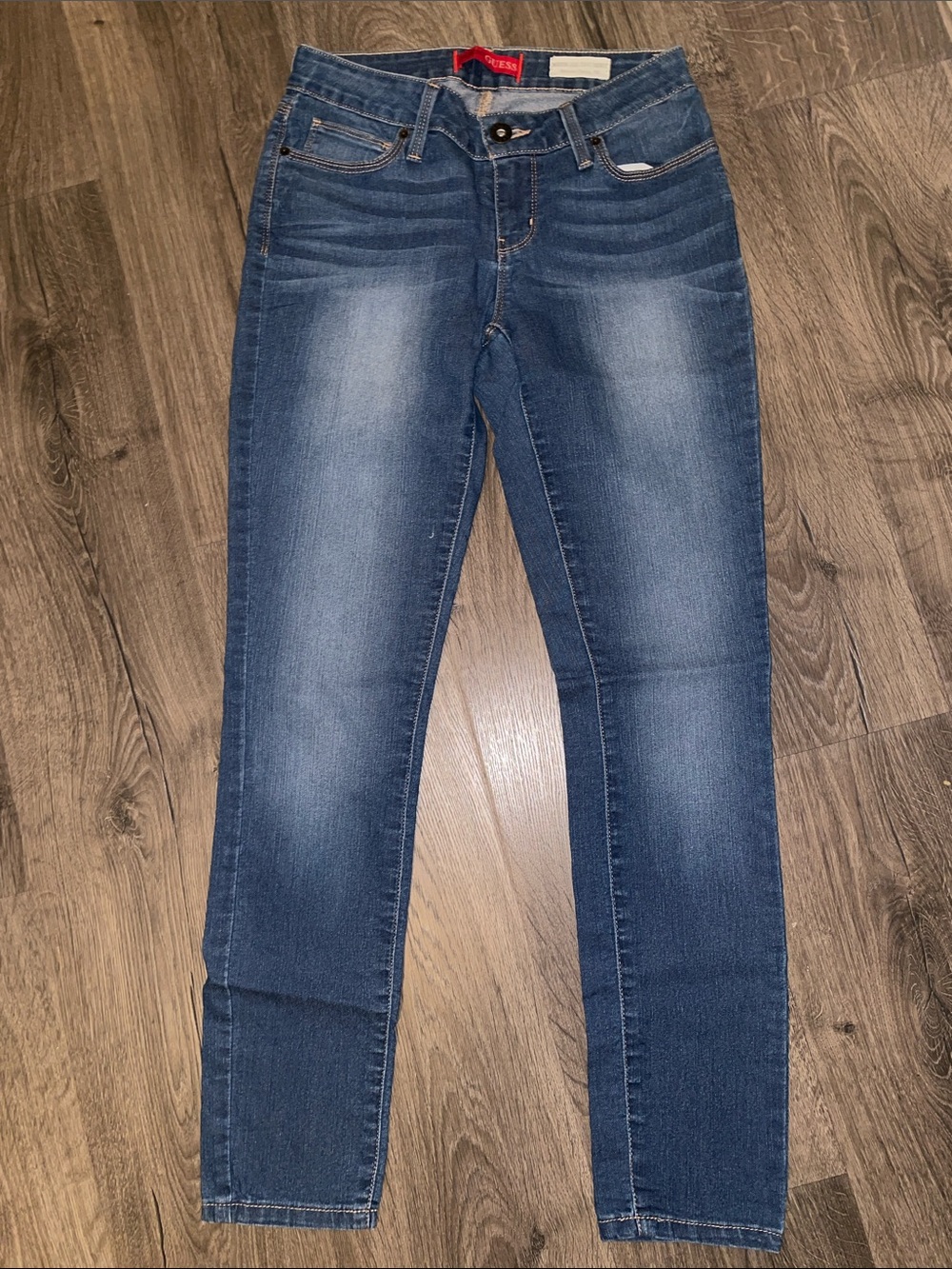 Guess by Marciano Dark Blue Skinny Jeans with Fade